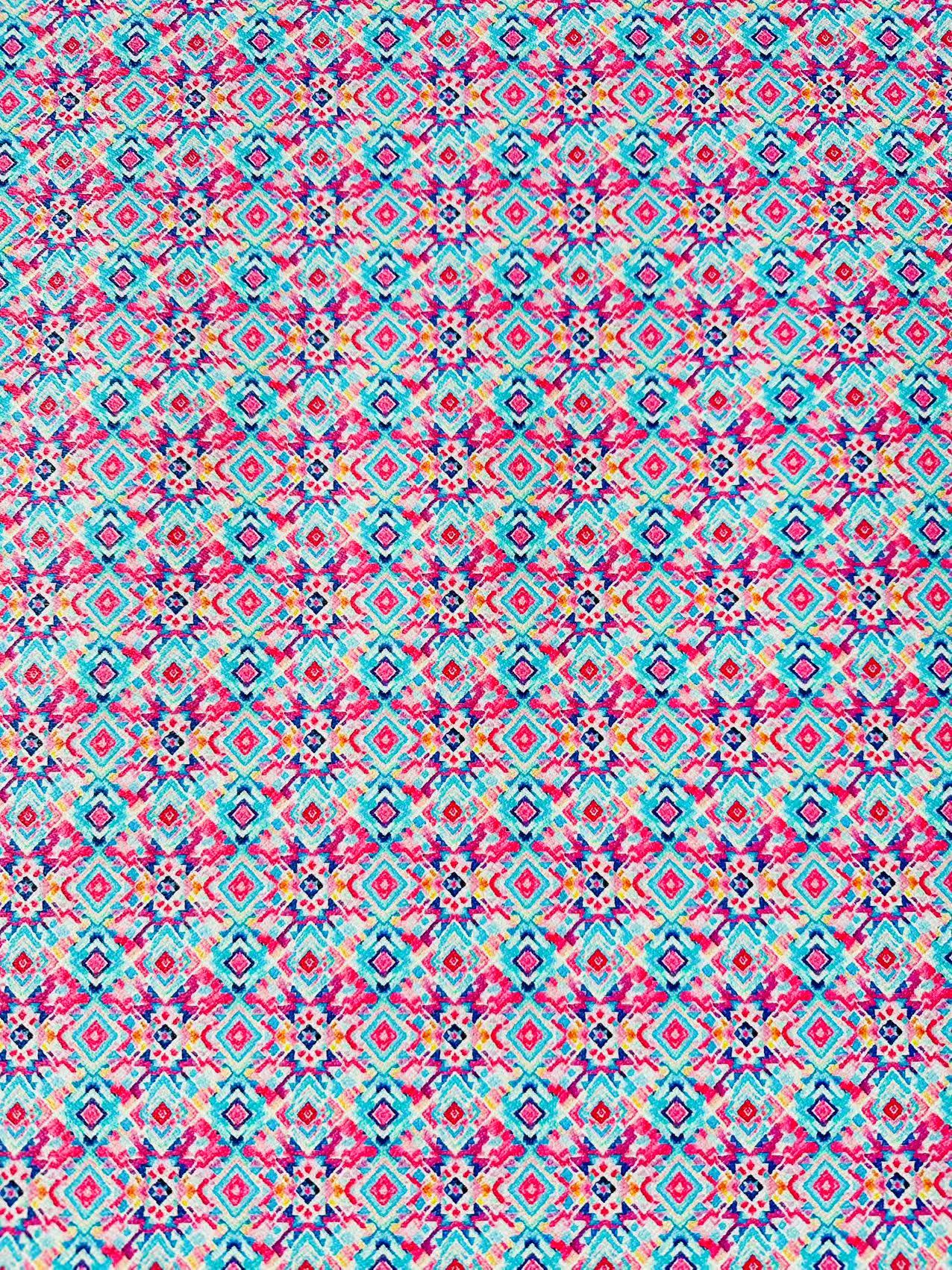 Craft Geometry Colorful Leather Fabric For Handmade Goods