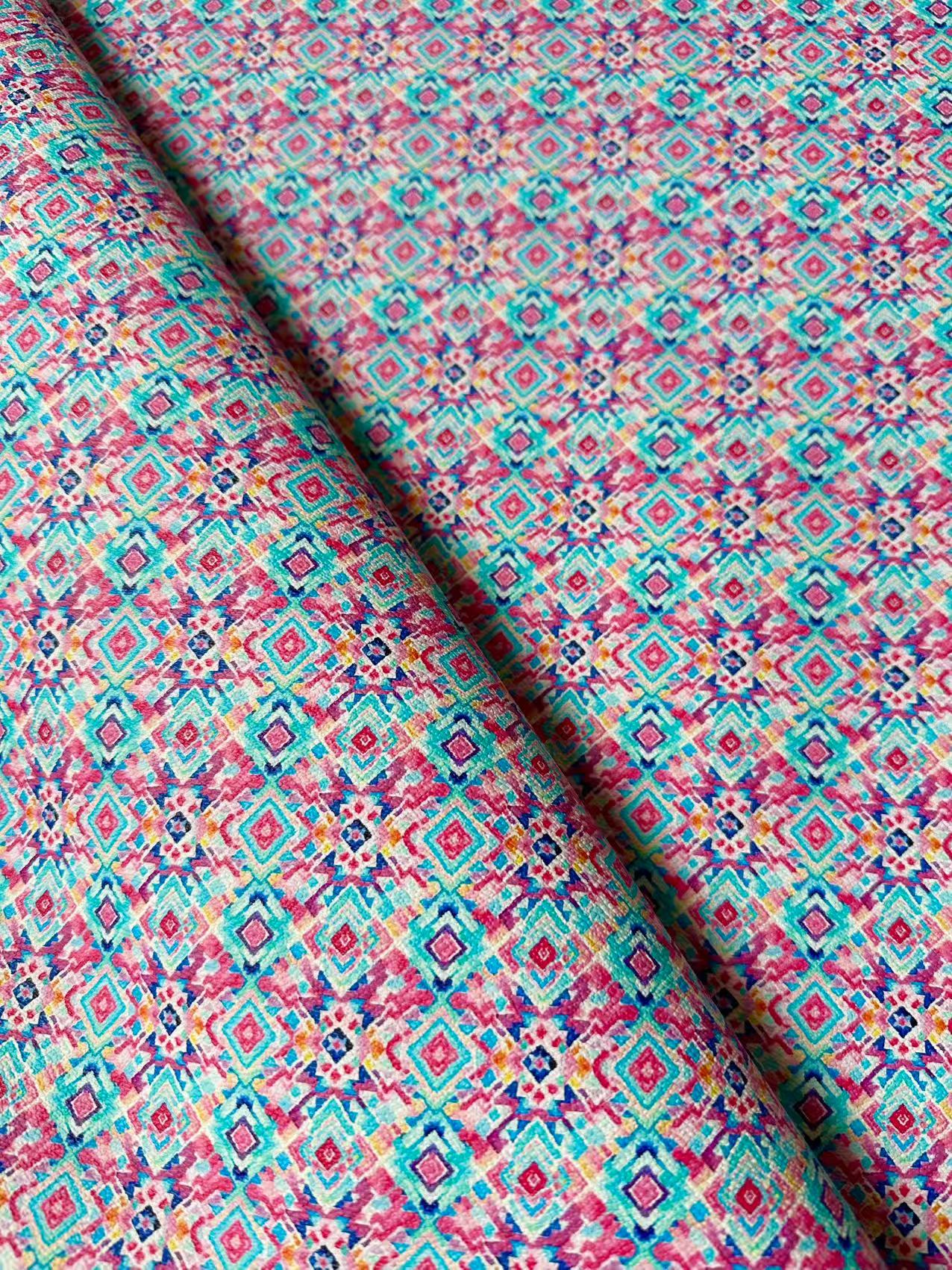 Craft Geometry Colorful Leather Fabric For Handmade Goods