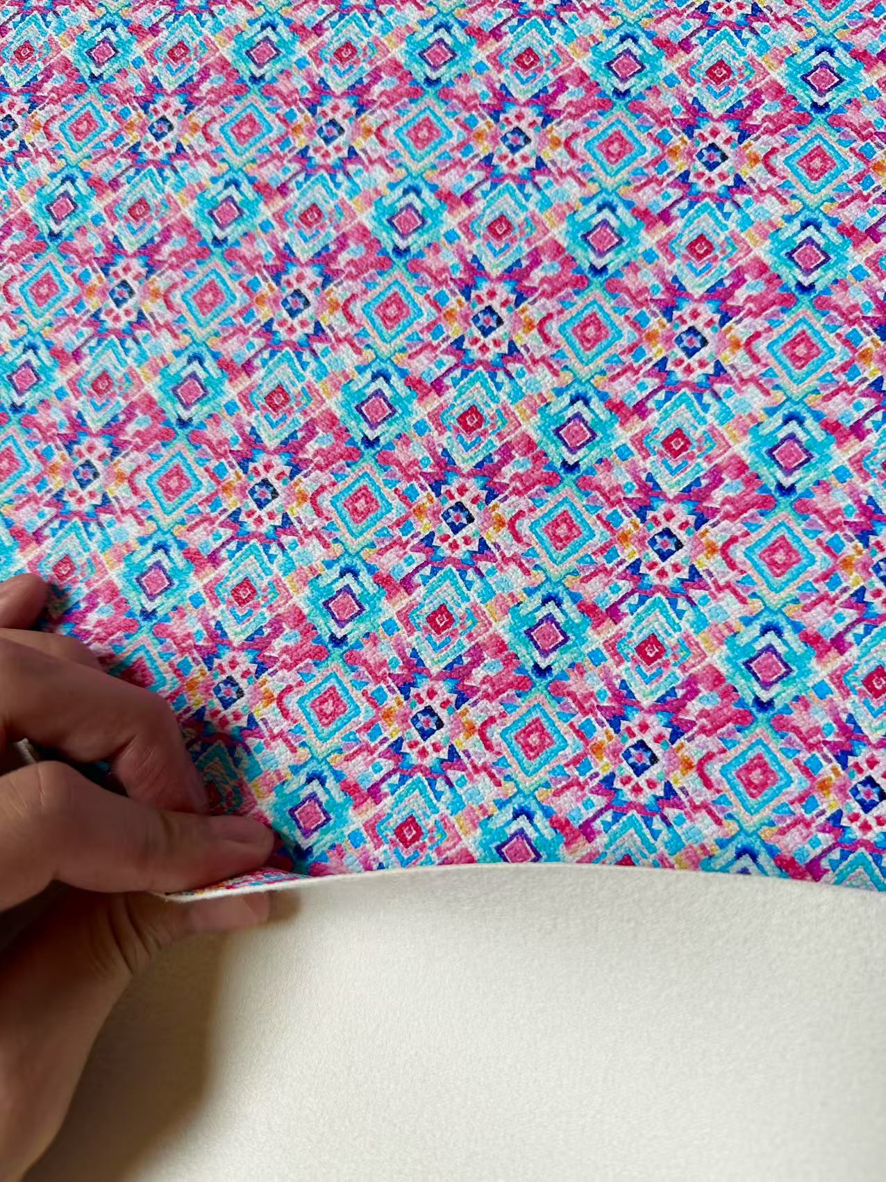 Craft Geometry Colorful Leather Fabric For Handmade Goods