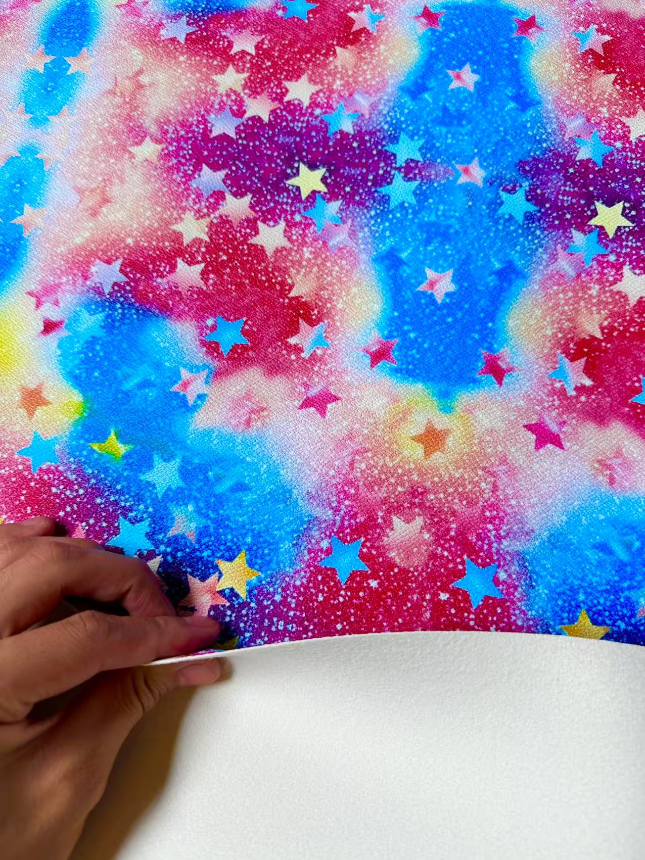 Fashion Milky Way Leather Fabric For Handmade Sneaker,Upholstery Goods By Yard