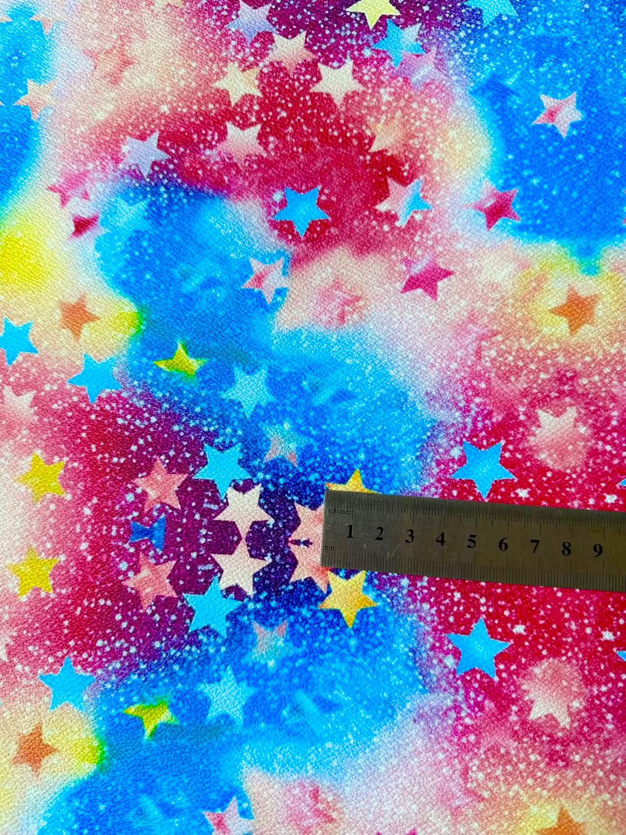 Fashion Milky Way Leather Fabric For Handmade Sneaker,Upholstery Goods By Yard