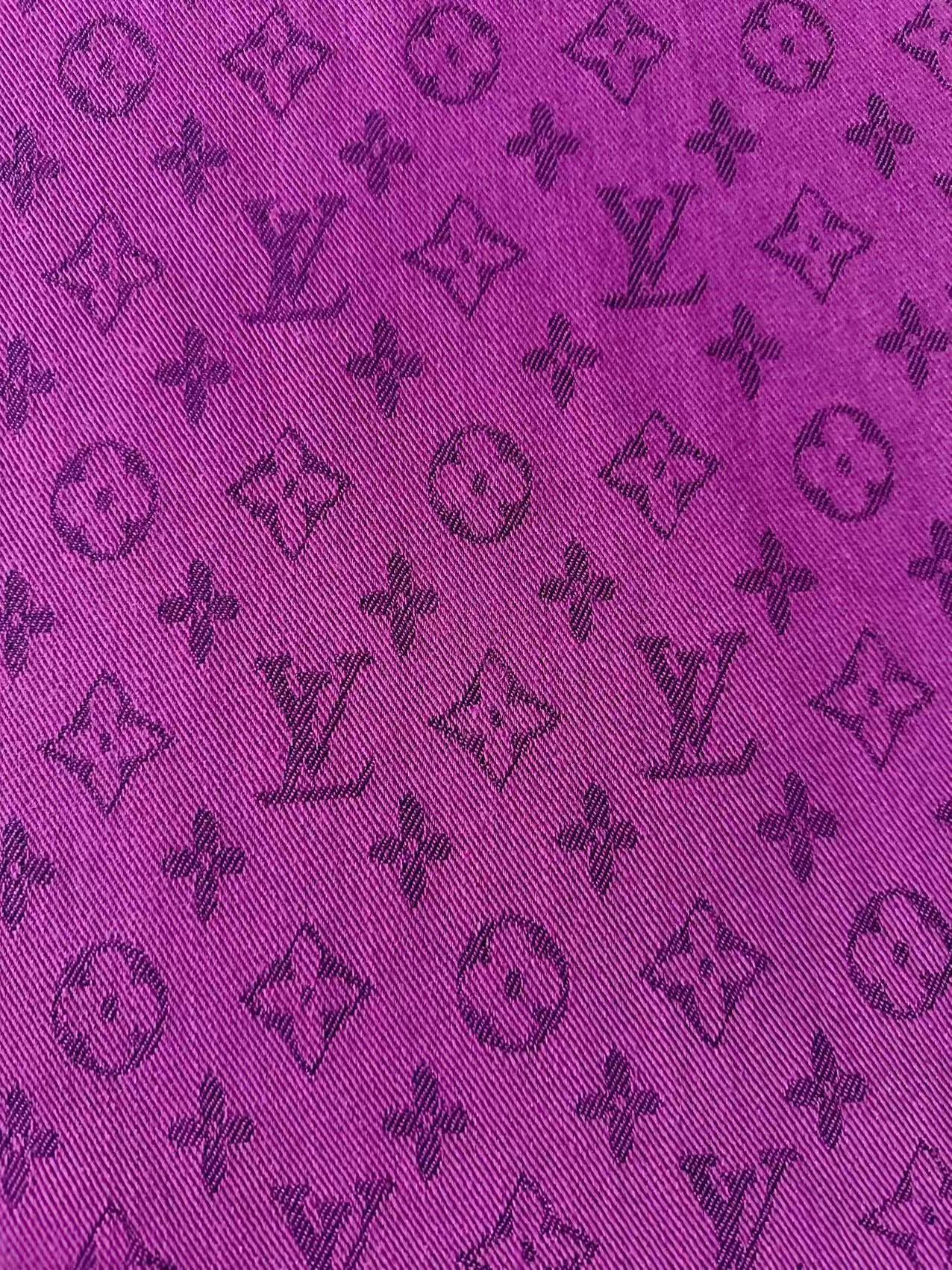 Craft Fuchsia LV Jacquard Denim Cloth Fabric For Handmade Apparel,Sneaker Goods