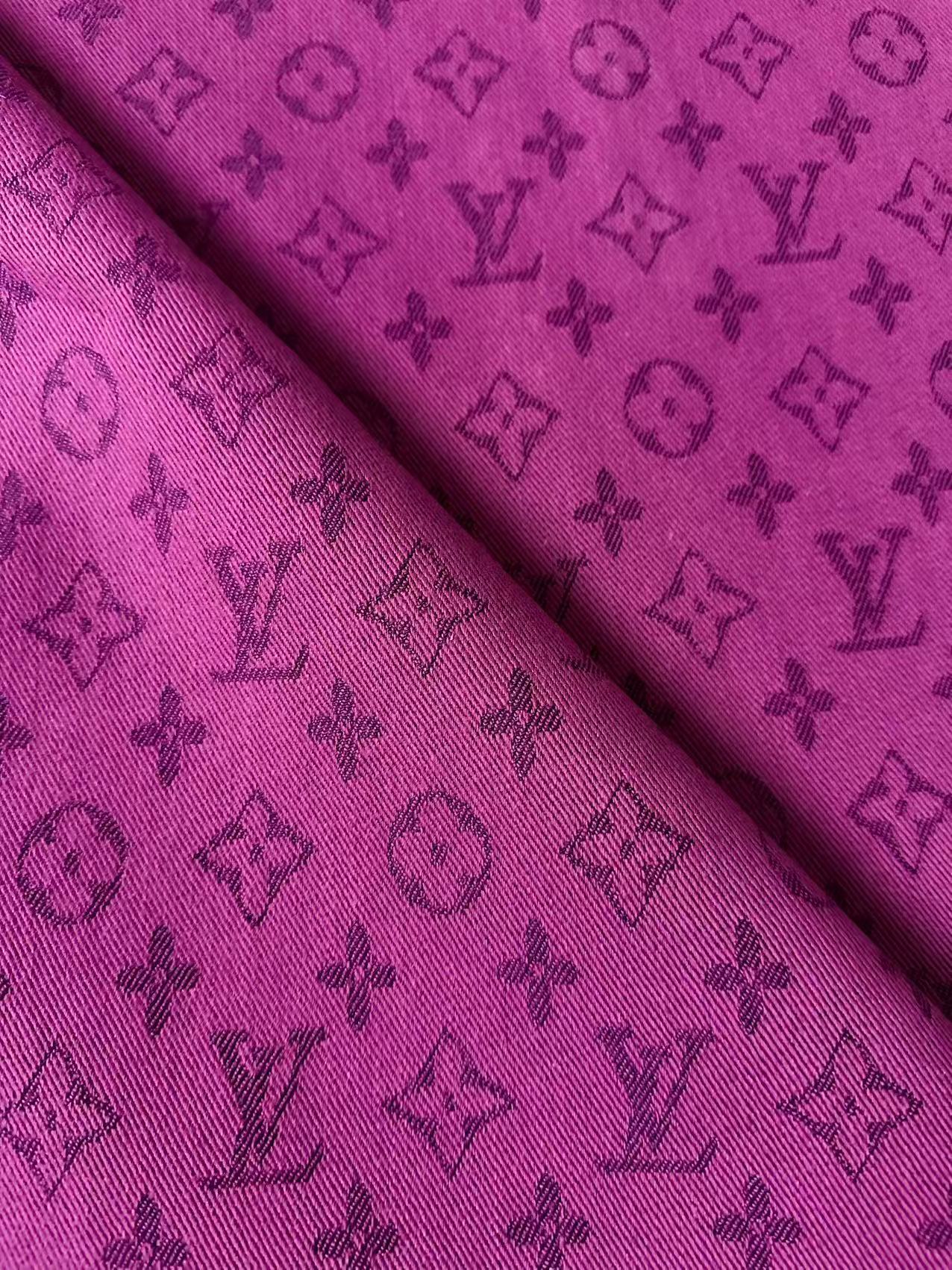 Craft Fuchsia LV Jacquard Denim Cloth Fabric For Handmade Apparel,Sneaker Goods
