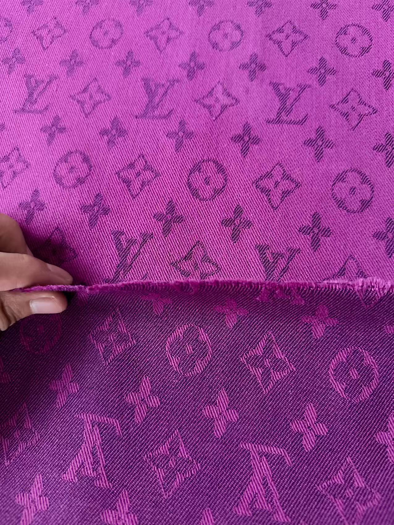 Craft Fuchsia LV Jacquard Denim Cloth Fabric For Handmade Apparel,Sneaker Goods