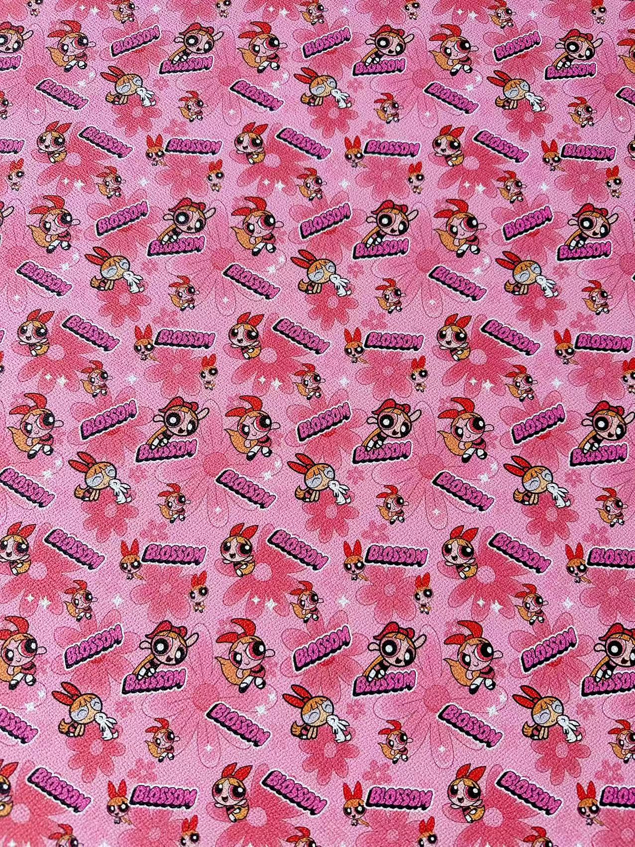 Fashion The Powerpuff Girls Blossom Leather For Handmade Sneaker,Upholstery Handicraft Goods By Yard