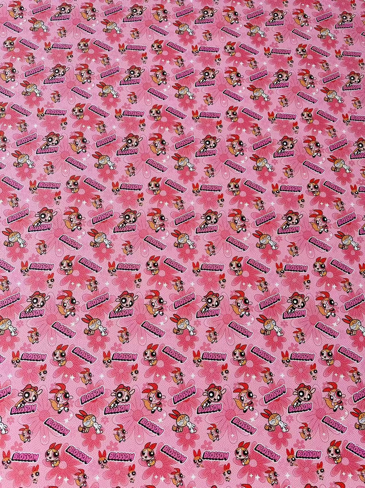 Fashion The Powerpuff Girls Blossom Leather For Handmade Sneaker,Upholstery Handicraft Goods By Yard