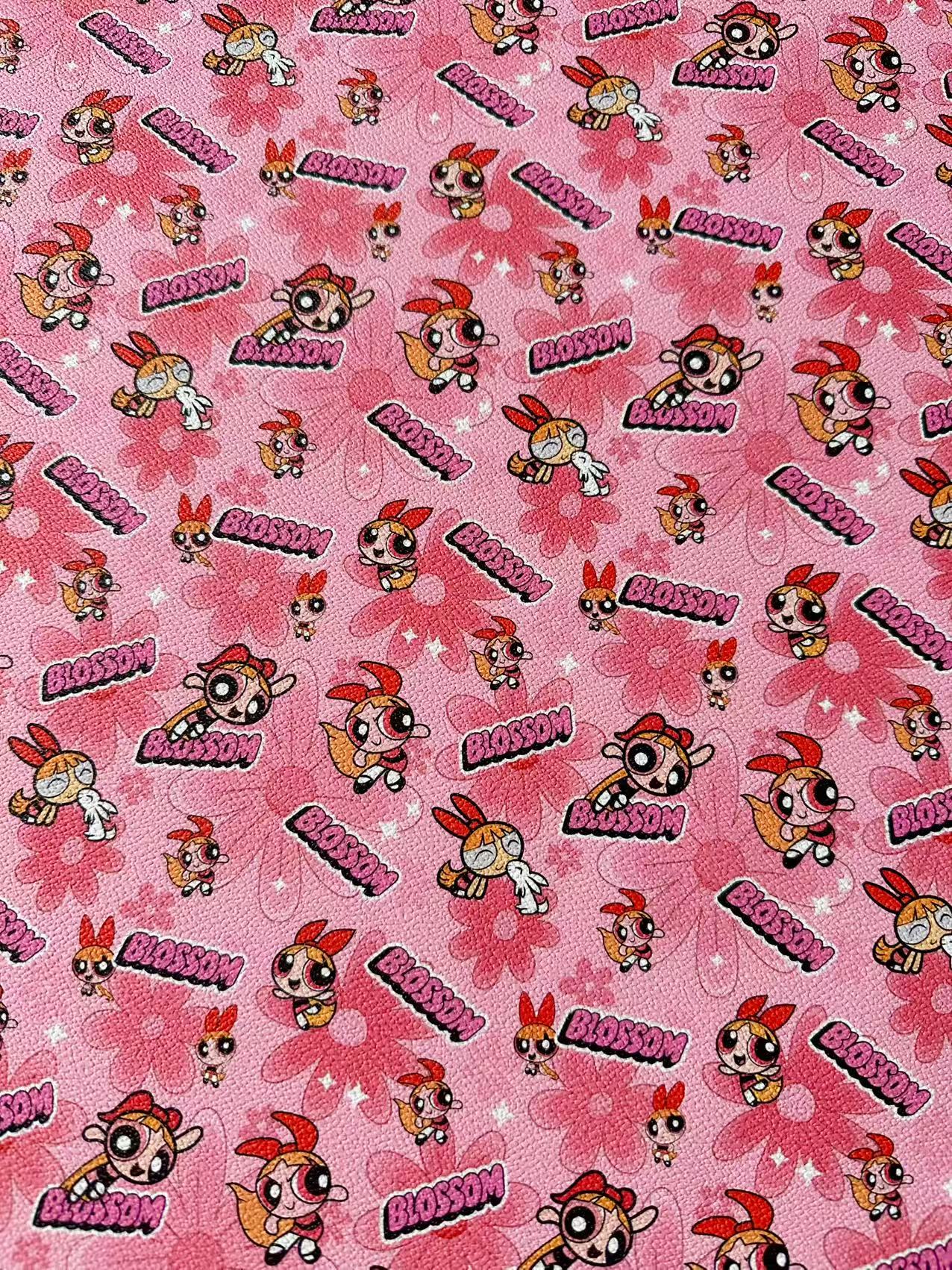 Fashion The Powerpuff Girls Blossom Leather For Handmade Sneaker,Upholstery Handicraft Goods By Yard