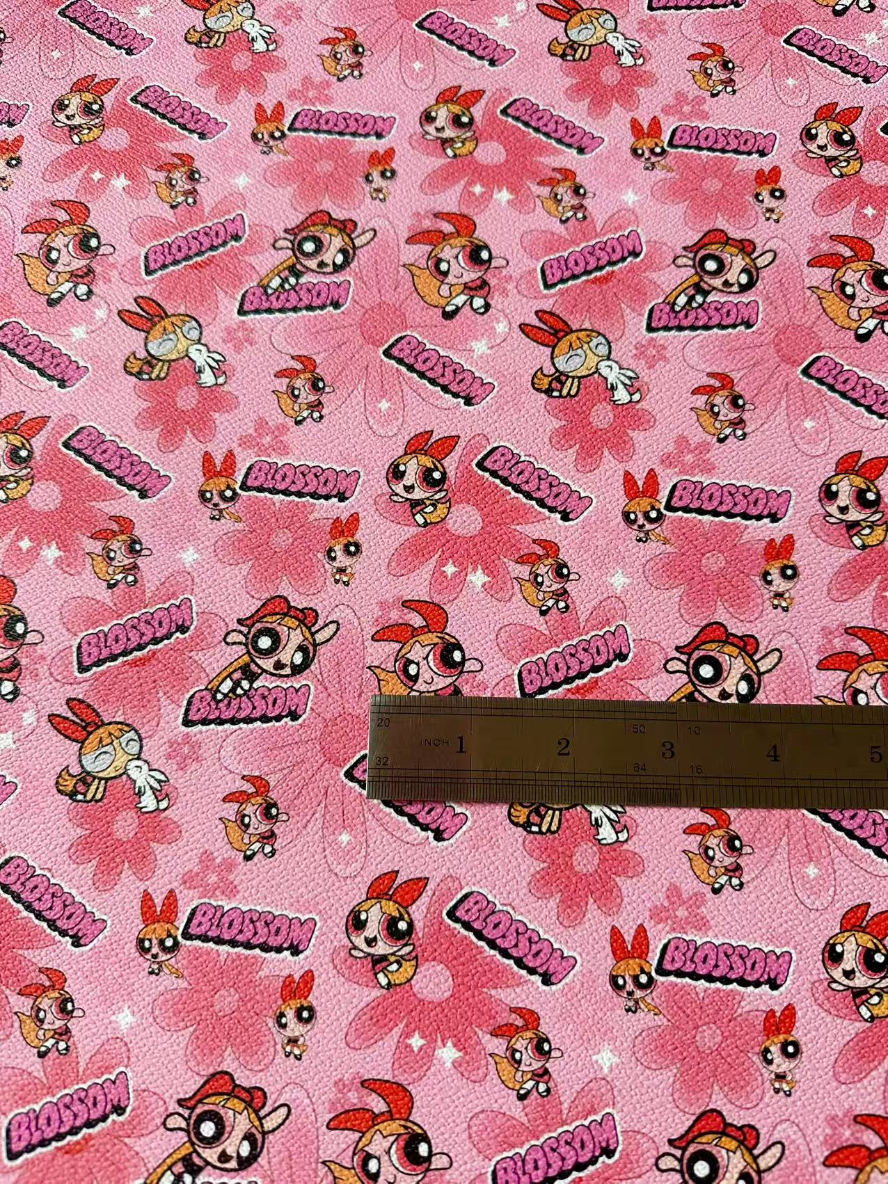 Fashion The Powerpuff Girls Blossom Leather For Handmade Sneaker,Upholstery Handicraft Goods By Yard