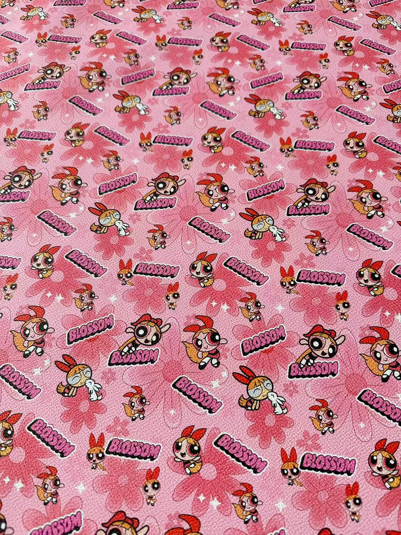 Fashion The Powerpuff Girls Blossom Leather For Handmade Sneaker,Upholstery Handicraft Goods By Yard