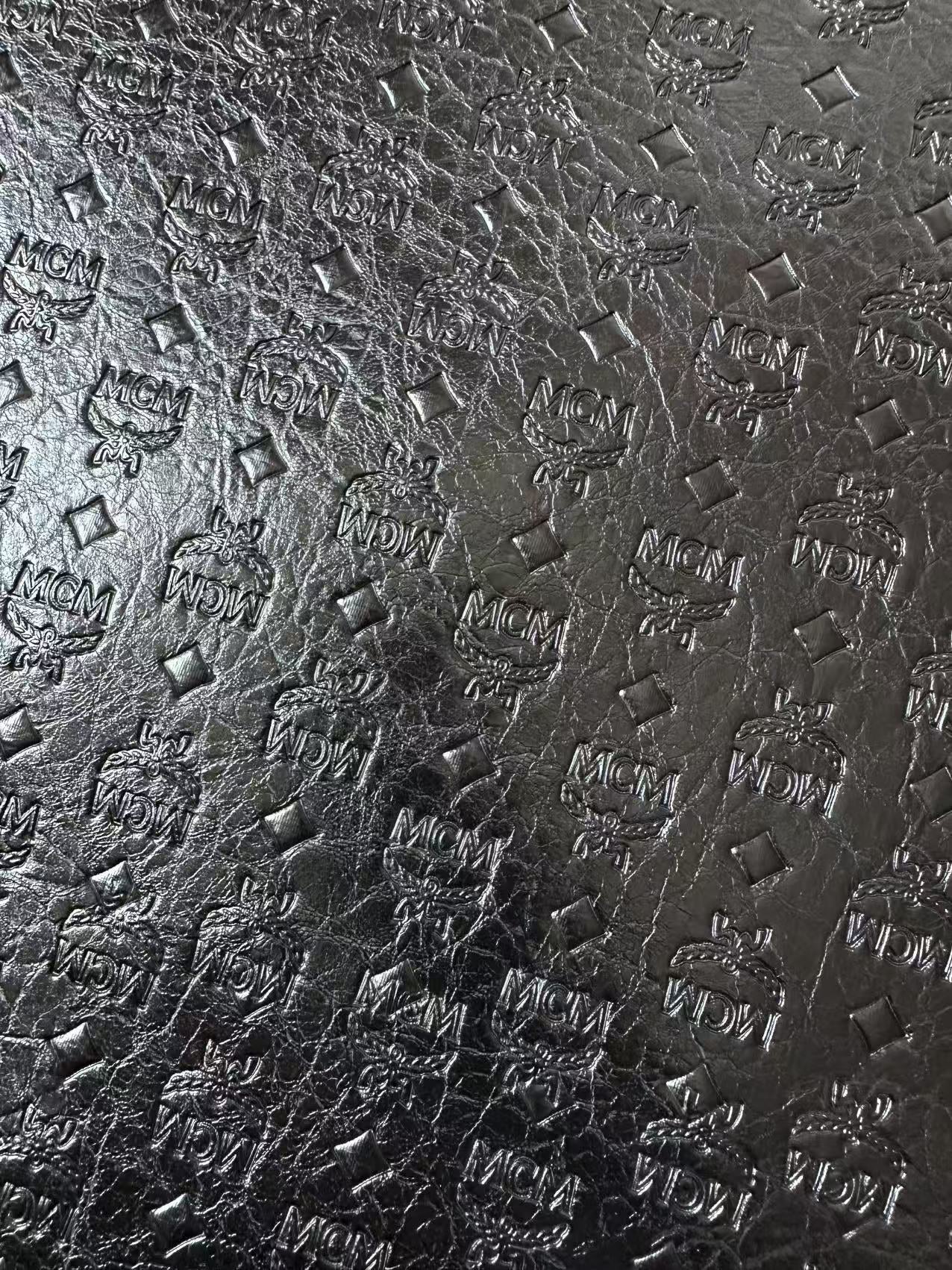 Classic Black Embossed Leather Case Fabric For Handmade Bag ,Shoes Handicraft Fabric By Yard