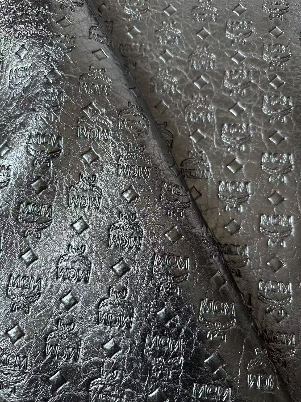 Classic Black Embossed Leather Case Fabric For Handmade Bag ,Shoes Handicraft Fabric By Yard