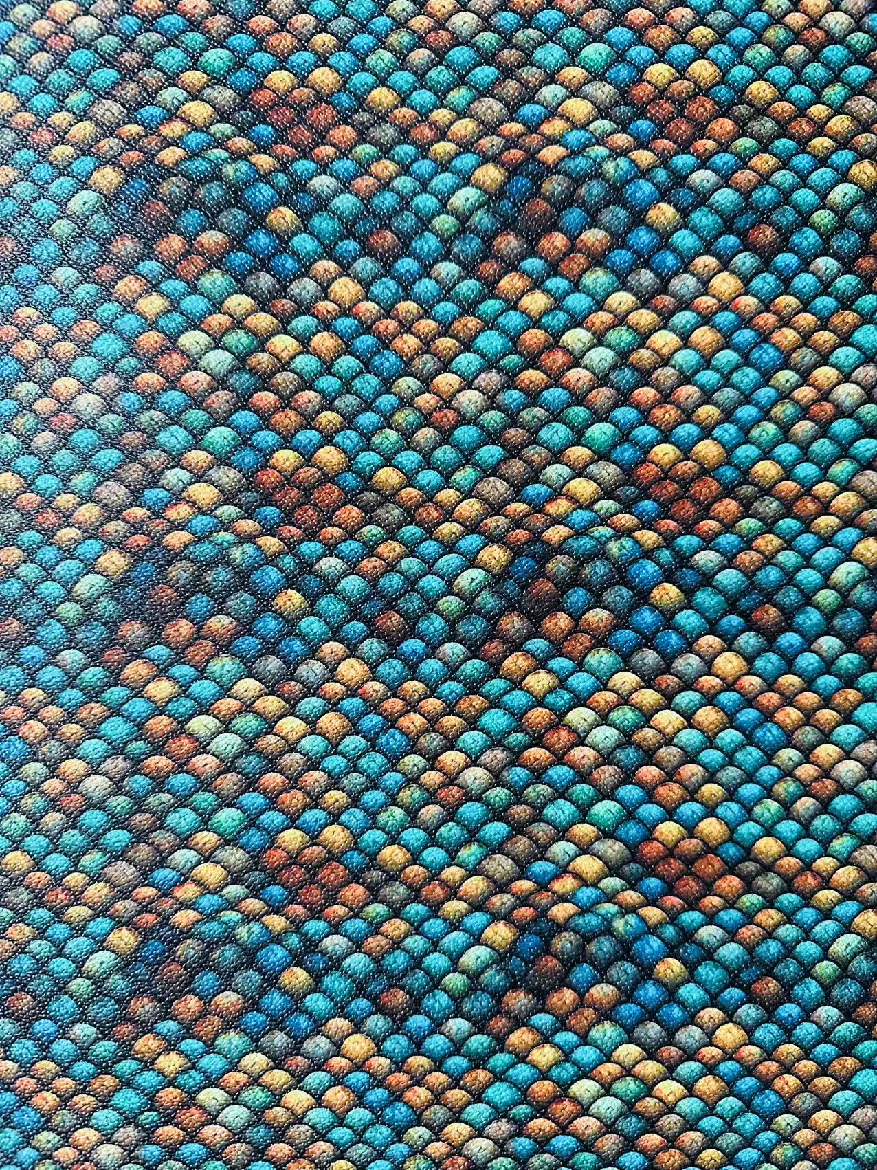 Fashion Fish Scales Design Leather Fabric For Handmade Handicraft Goods By Yard