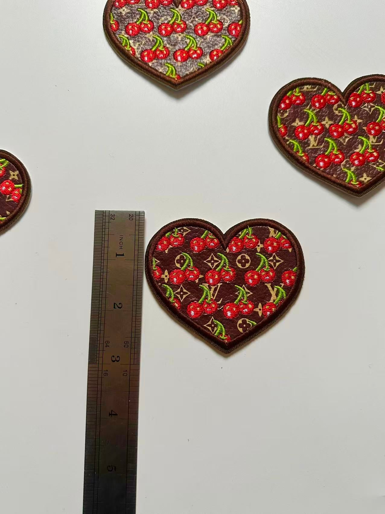 Craft Embroidery LV Cherry Jacquard Patches For Customized Apparel
