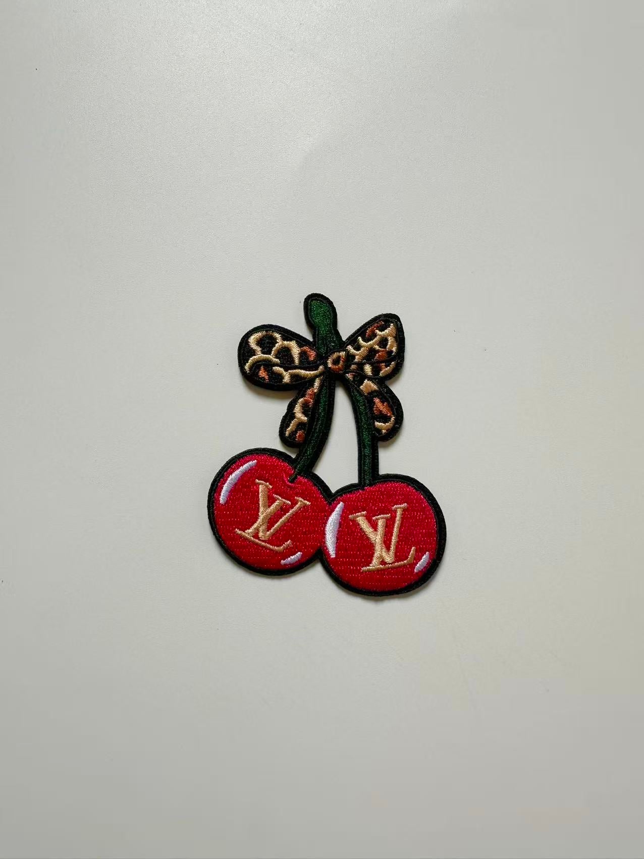Craft Embroidery LV Cherry Jacquard Patches For Customized Jacket