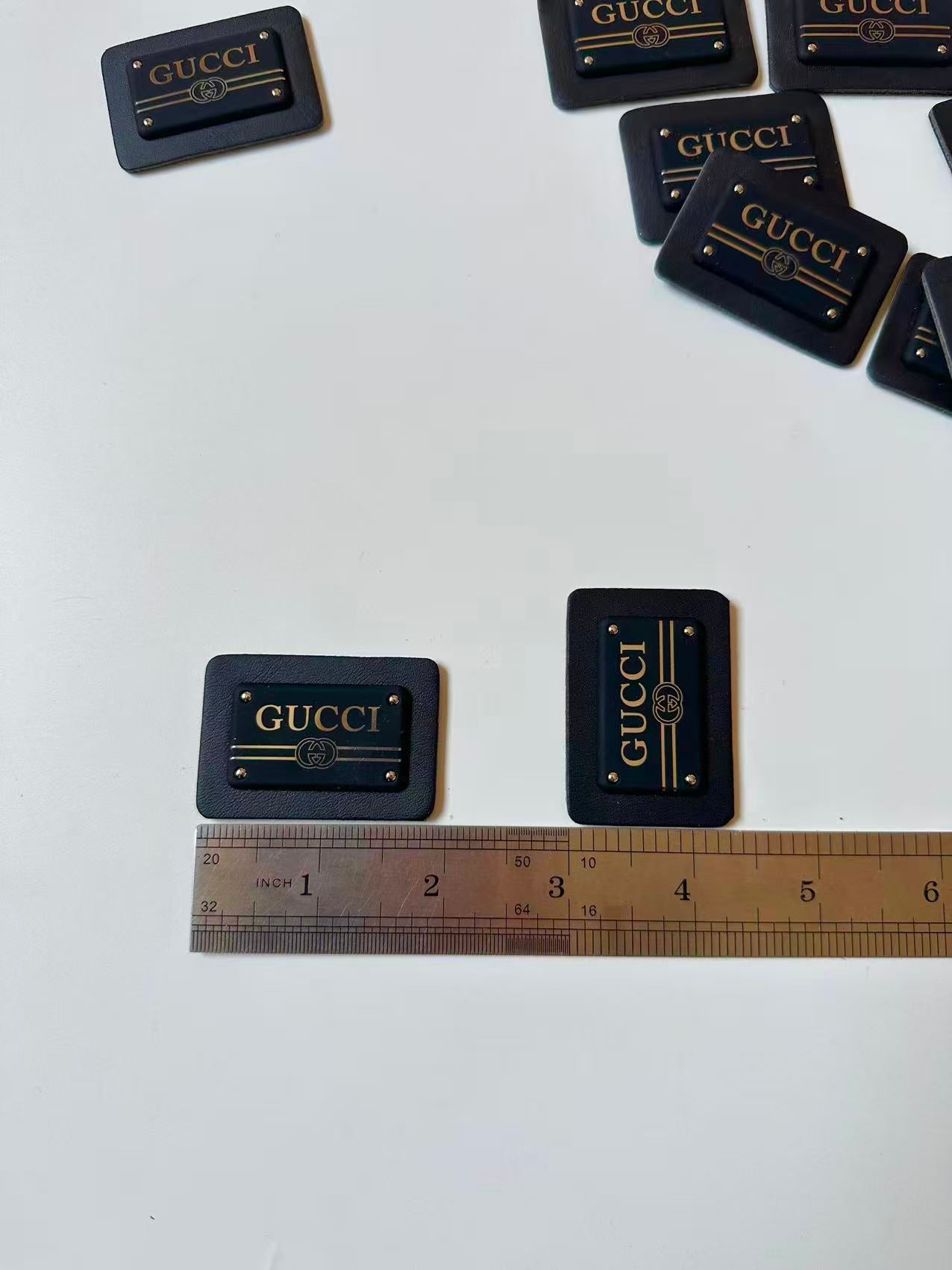 Craft Black Gucci 2"x1.3" Metal Label For Handmade DIY Sewing Apparel Goods