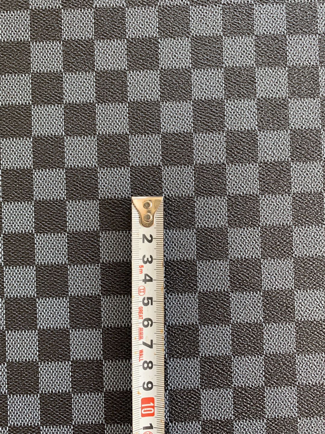 Classic Plaid Leather Fabric Handmade Shoes Fabric,The Purse Fabric Bags fabric( Gray )