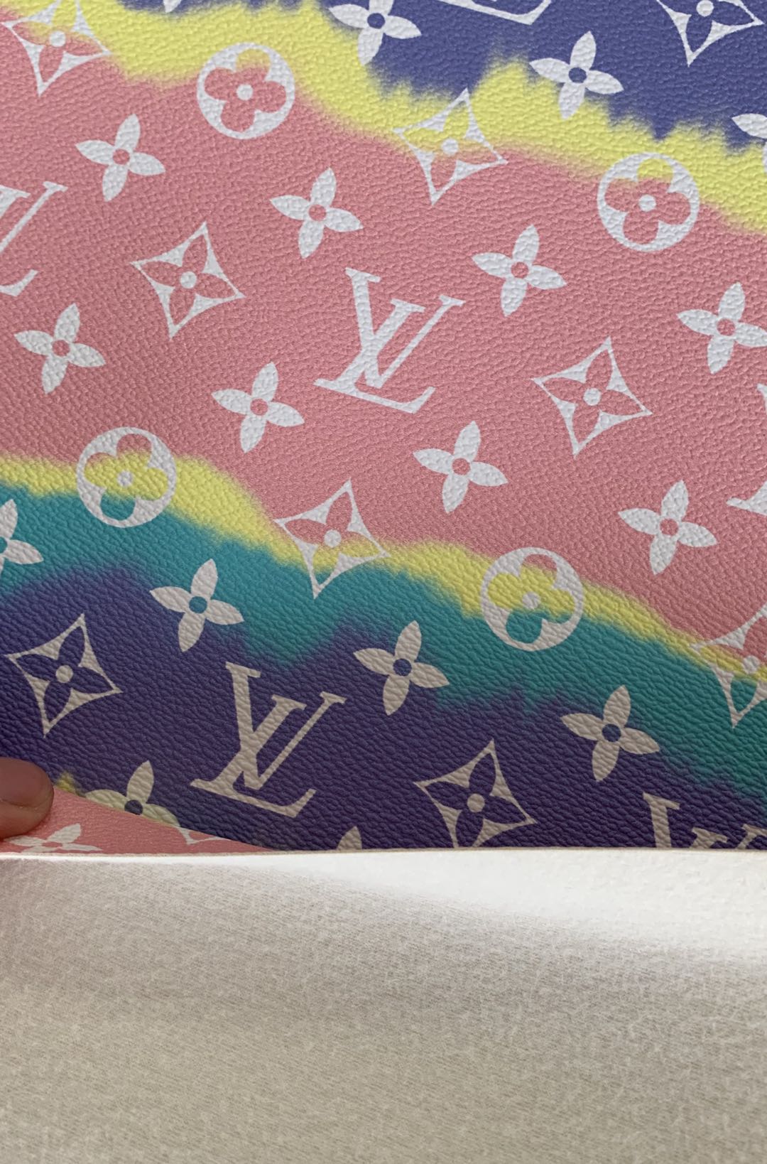 Classic LV Leather Case Fabric,Handmade Bag Fabric,Hand-made Shoes Fabric(Color Stripe)