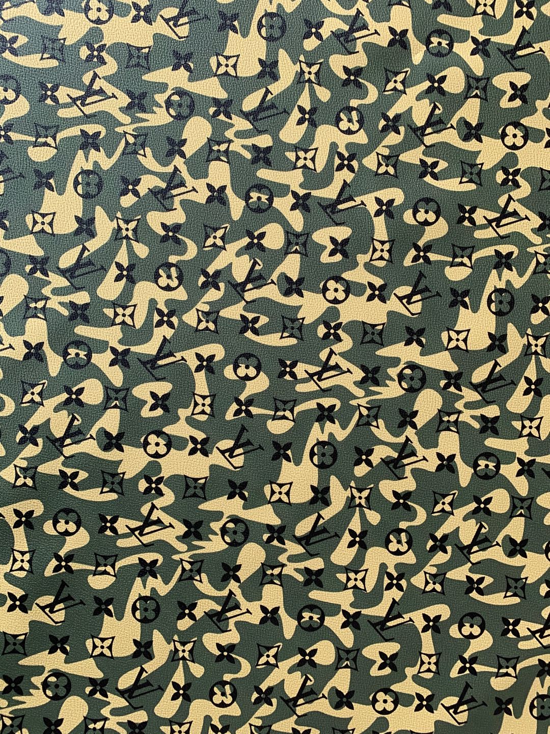 Classic LV Camouflage Leather Case Fabric,Handmade Bag Fabric,Hand-made Shoes Leather Fabric