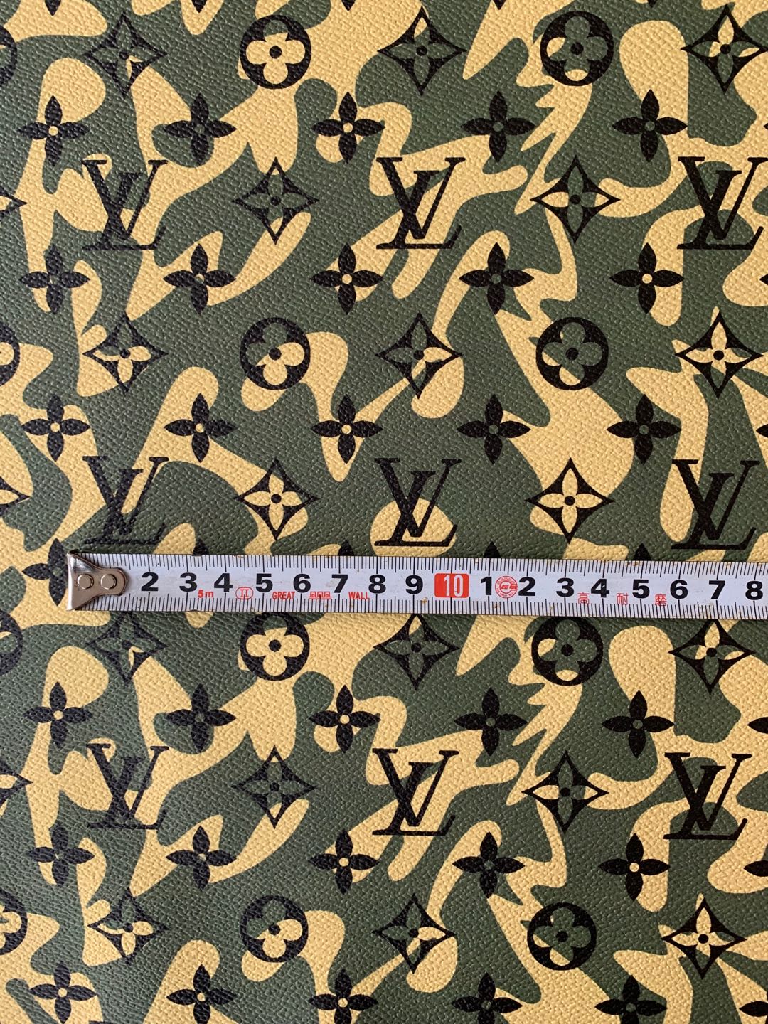 Classic LV Camouflage Leather Case Fabric,Handmade Bag Fabric,Hand-made Shoes Leather Fabric
