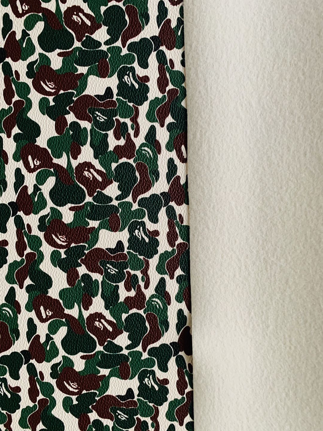 Classic Bape Fashion Custom Leather Fabric For Bags Leather Shoes Custom Leather By Yard (Green)