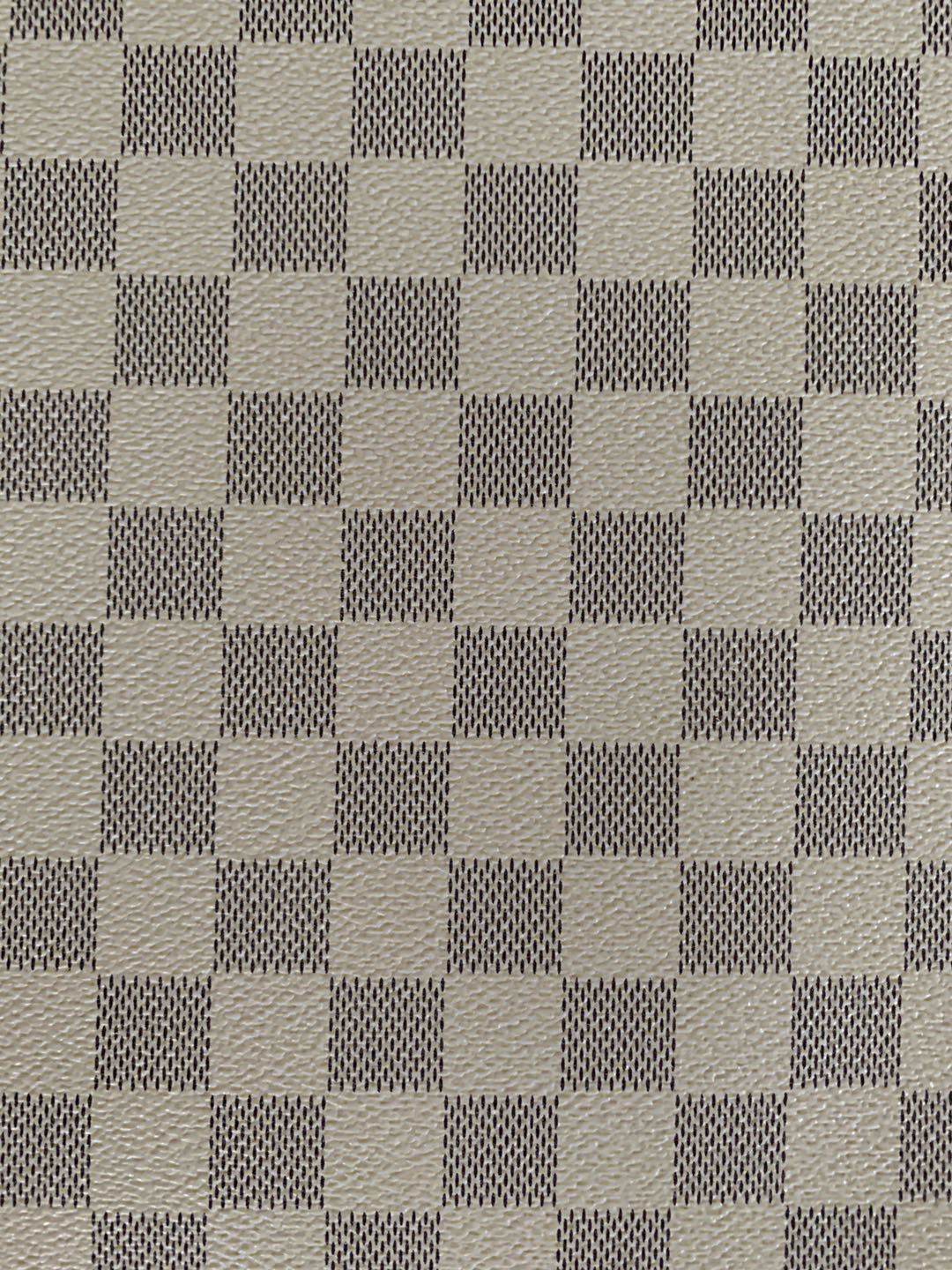 Classic Plaid Leather Fabric Handmade Shoes Fabric,The Purse Fabric Bags fabric( Ivory White )