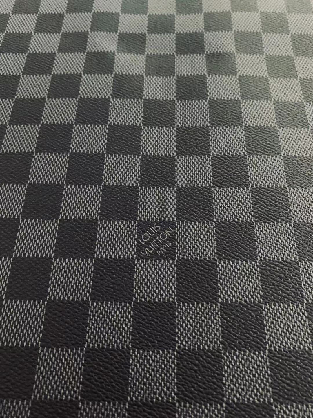 Classic Louis Vuitton Vinyl Leather Case Fabric,Handmade Bag Leather,Hand-made Shoes Leather Grid Leather Cup Mat Leather(Gray)