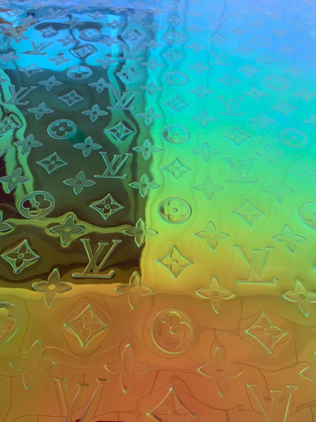 Fashion Embossed Reflective Shine LV TPU Fabric For Handmade Handicrafts By Yard