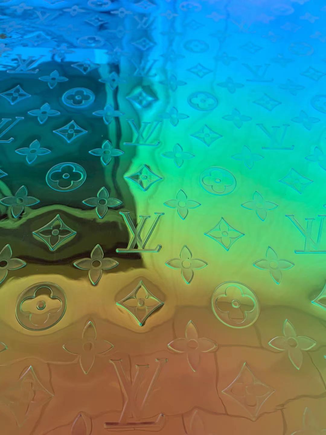 Fashion Embossed Reflective Shine LV TPU Fabric For Handmade Handicrafts By Yard