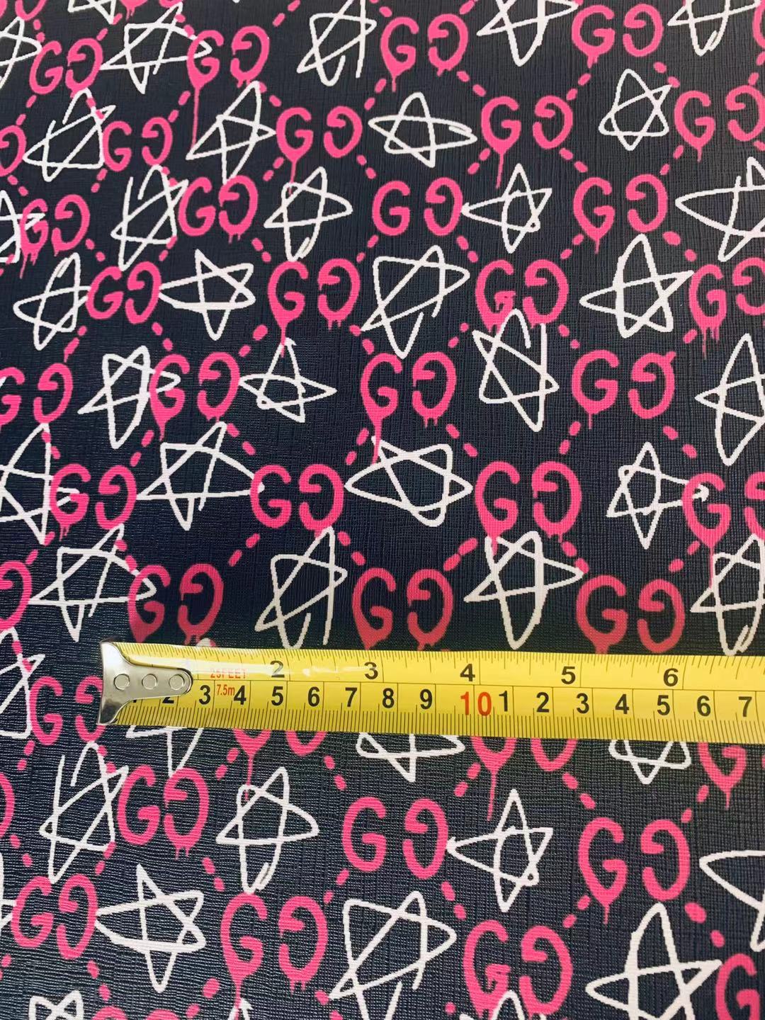 Classic Gucci Leather Case Fabric,Handmade Bag Fabric,Hand-made Shoes Fabric (Red Star)