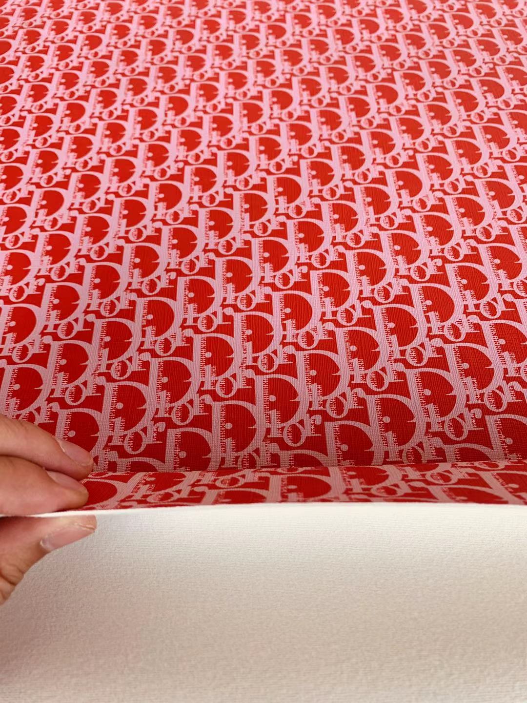 Classic Leather Case Fabric,Handmade Bag Fabric,Hand-made Shoes Fabric(Bright Red)