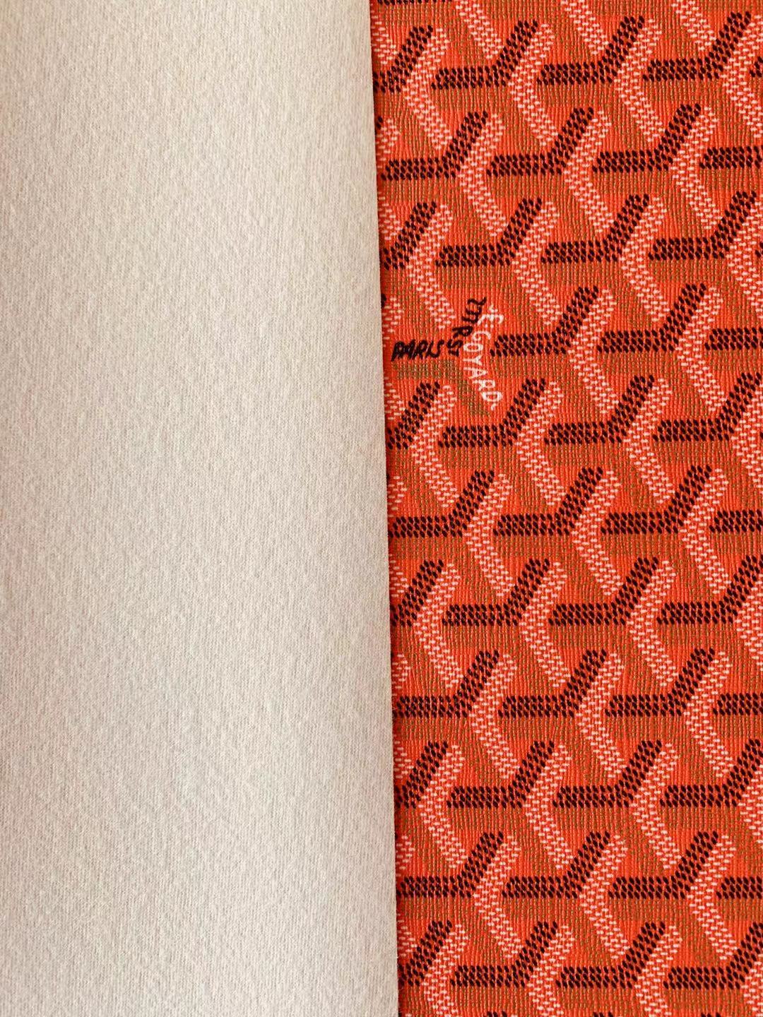 Classic Leather Fabric , Handmade Shoes Leather, Hand-made Bags Fabric,Handicraft Leather Fabric By Yard (Orange)