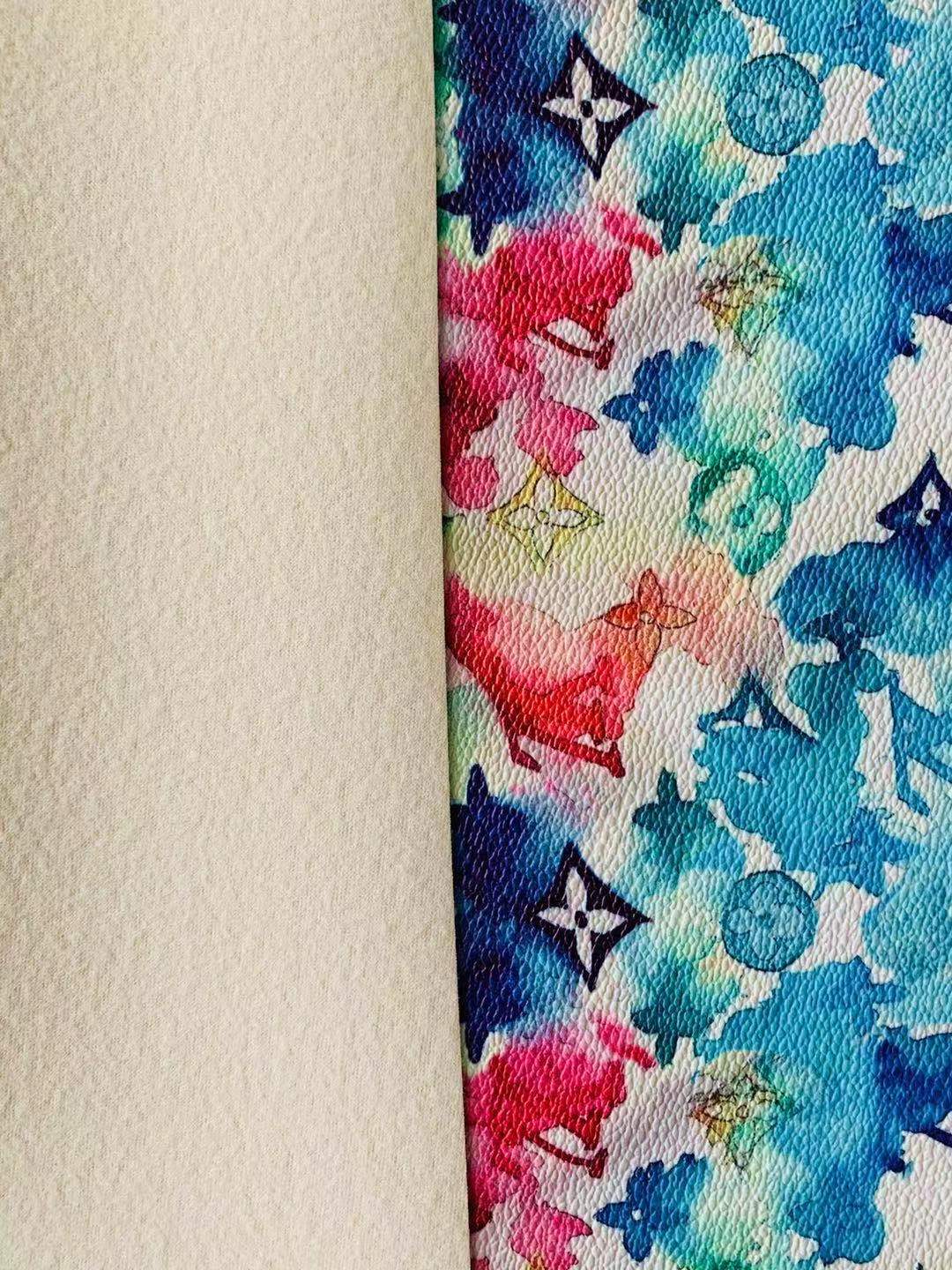 Classic LV Leather Case Fabric,Handmade Bag Fabric,Hand-made Shoes Fabric By Yard (Blurry color)