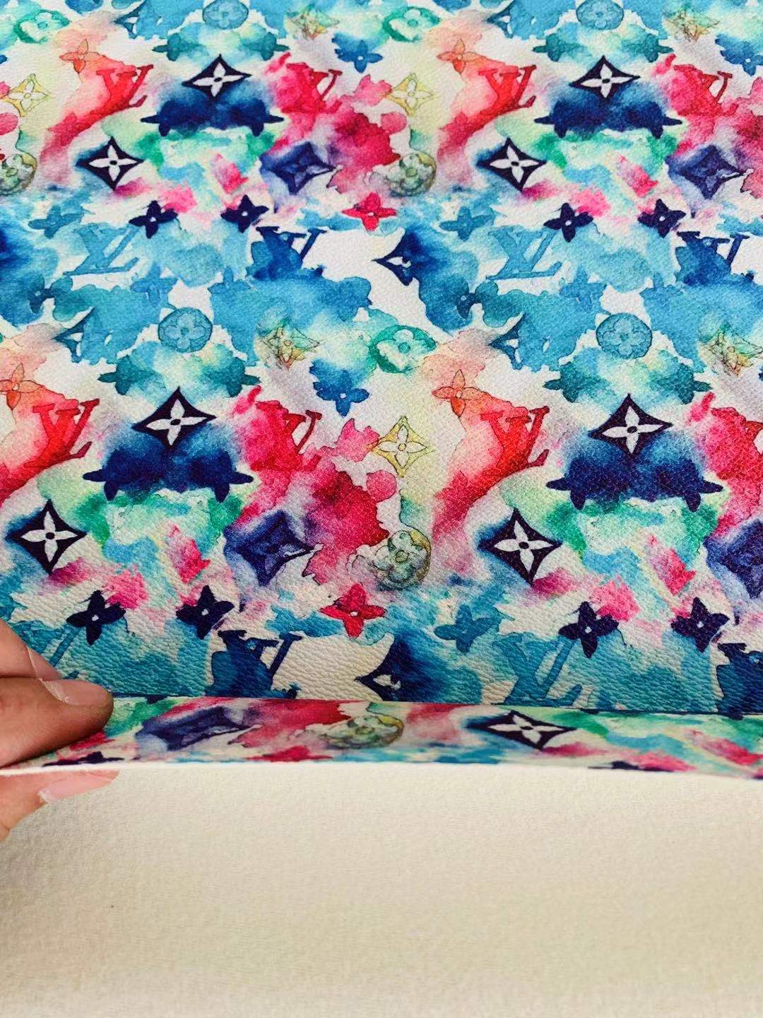Classic LV Leather Case Fabric,Handmade Bag Fabric,Hand-made Shoes Fabric By Yard (Blurry color)