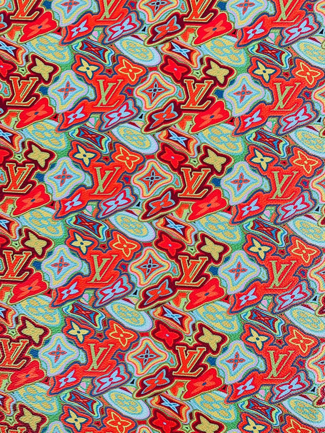 Classic LV Leather Case Fabric,Handmade Bag Fabric,Hand-made Shoes Fabric By Yard (Geometric Design)