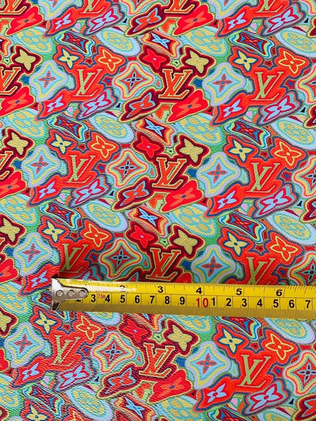 Classic LV Leather Case Fabric,Handmade Bag Fabric,Hand-made Shoes Fabric By Yard (Geometric Design)