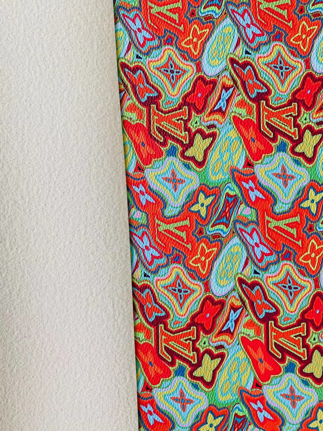 Classic LV Leather Case Fabric,Handmade Bag Fabric,Hand-made Shoes Fabric By Yard (Geometric Design)