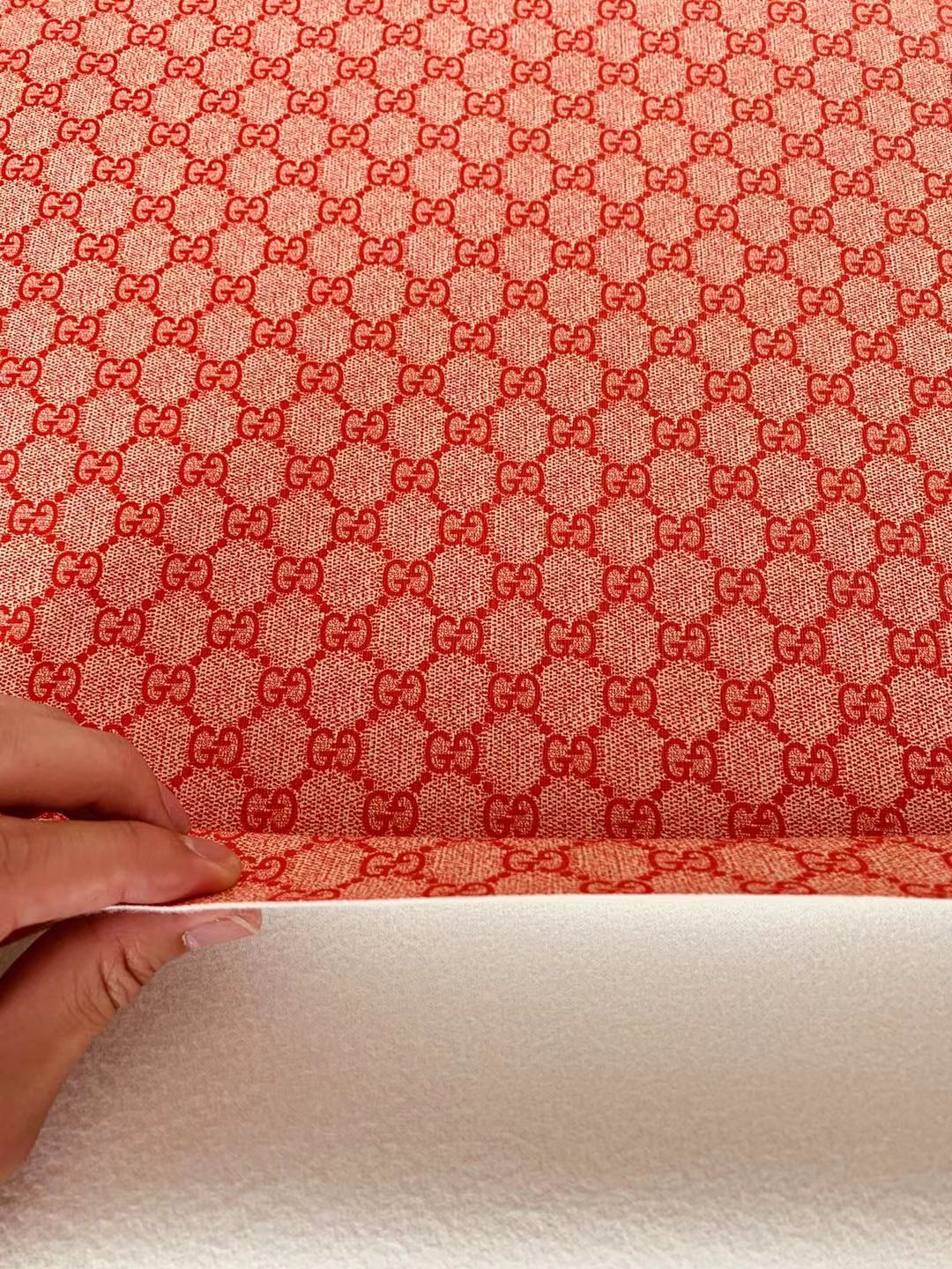 Classic Gucci crafting leather fabric Bag leather ,shoes leather ,Handicraft leather By Yard(Orange Red)