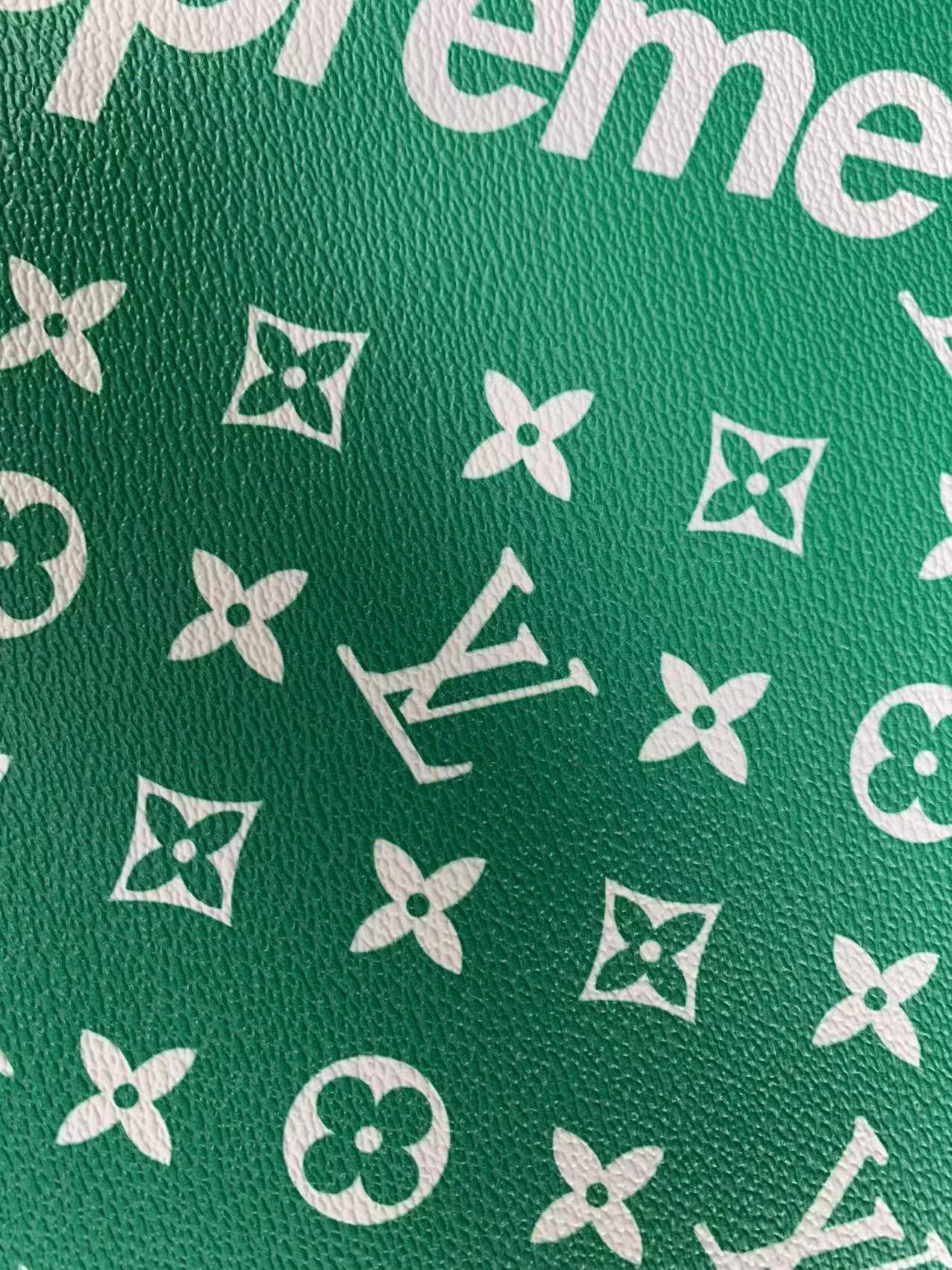 Fashion LV Leather Case Fabric,Handmade Bag Fabric,Hand-made Shoes Fabric By Yards(Green)