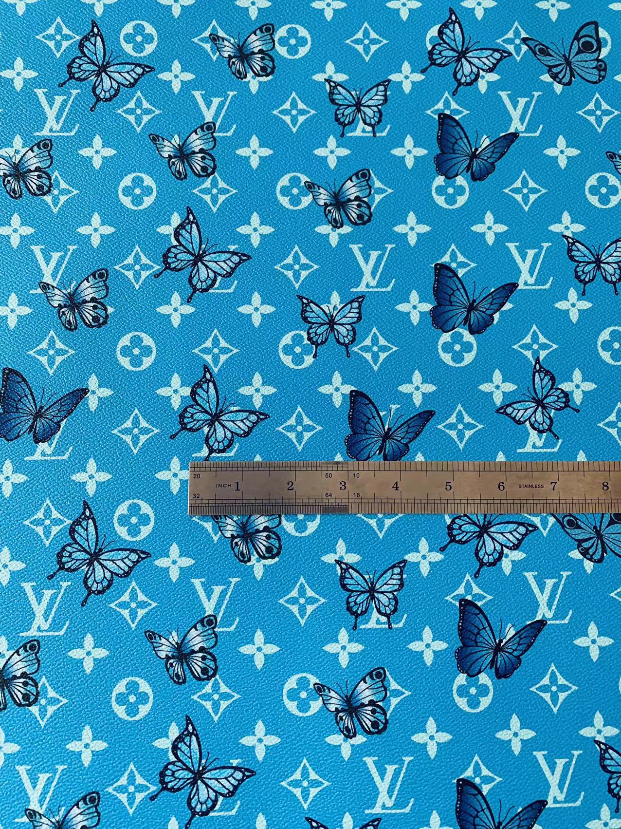 Classic LV With Butterfly Crafting Leather Fabric Bag Leather ,Shoes Leather ,Handicraft Leather By Yards
