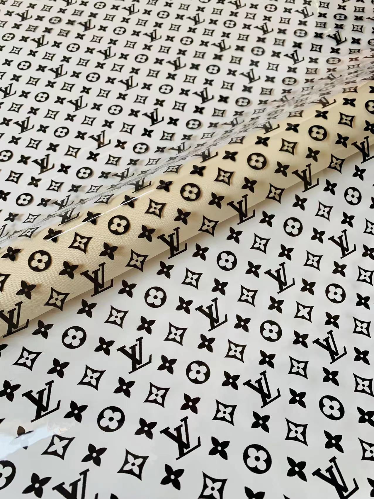 New Transparent PU Black LV Handicraft Material By Yards