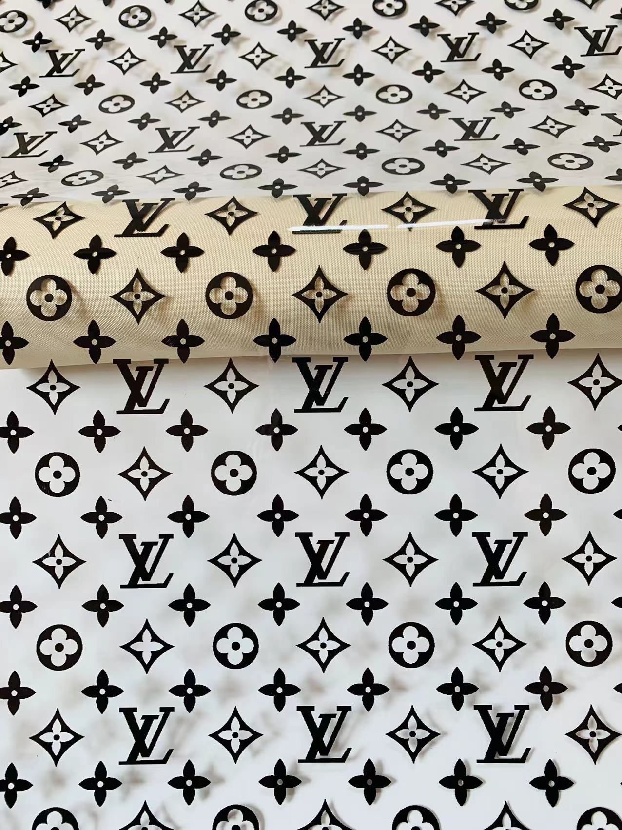 New Transparent PU Black LV Handicraft Material By Yards