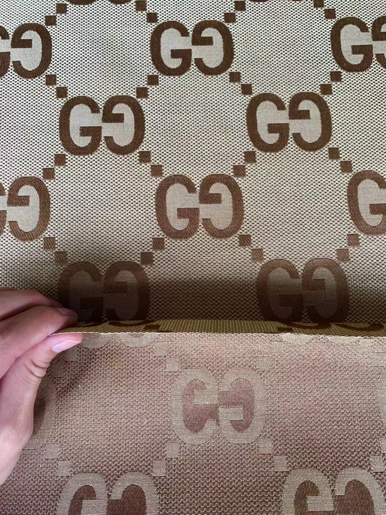 Classic 2.3 Inch Canvas Jacquard Cloth Fabric, GG Fabric,Handmade Clothing ,Fashion Sewing DIY Bags Fabric Shoes Fabric Hat Fabric Gucci Design By Yards (Yellow)
