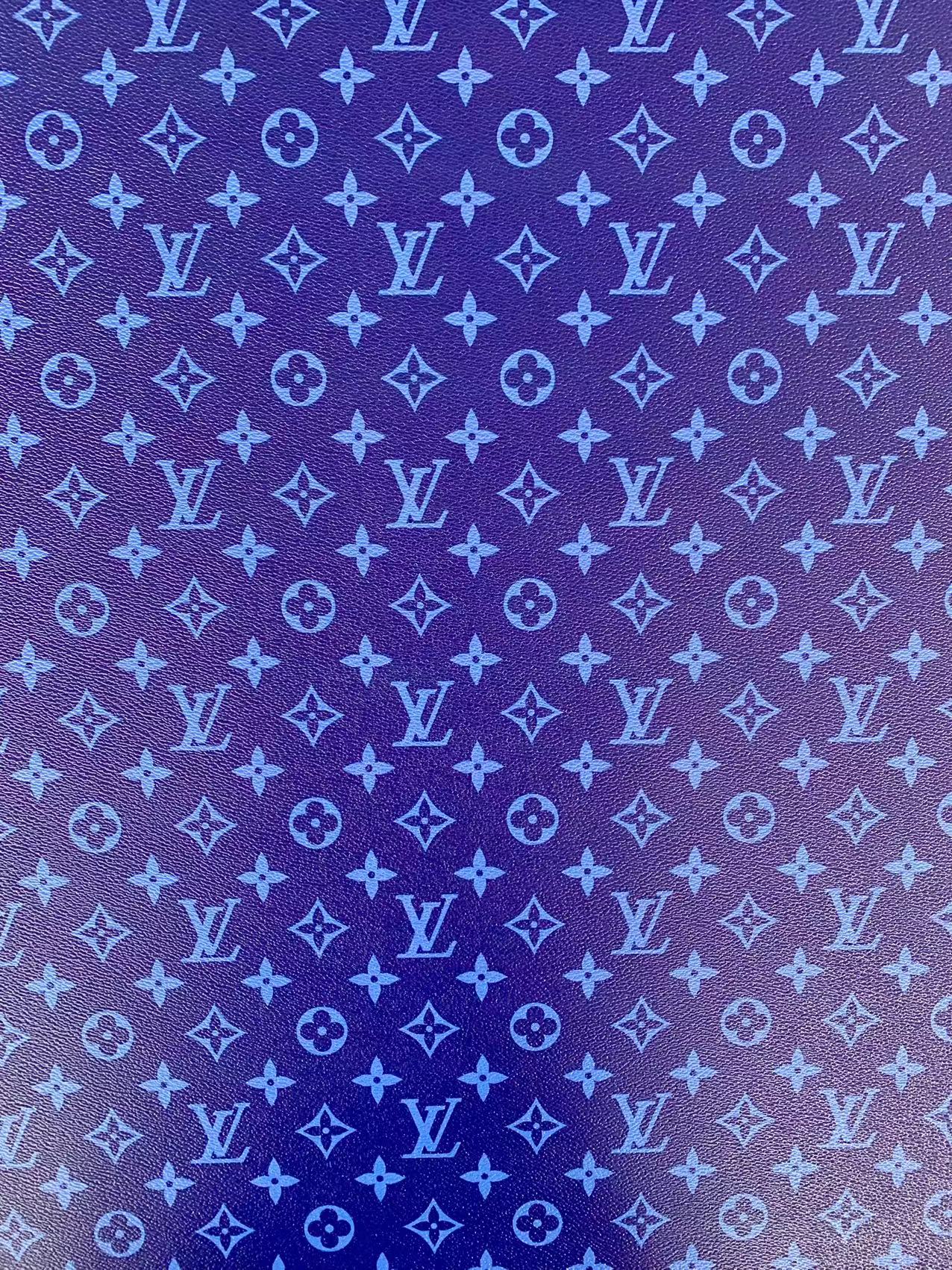 Classic LV Vinyl crafting leather fabric Bag leather ,shoes leather ,Handicraft leather ( Dark Blue)