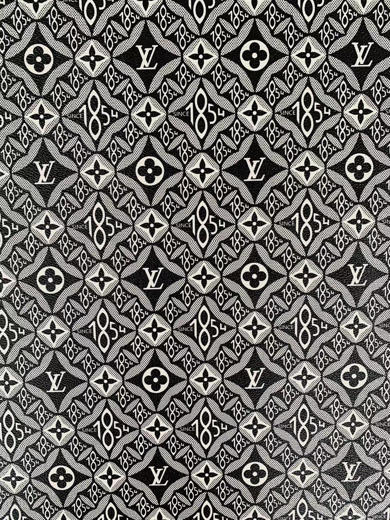 Fashion LV 1854 Leather,Handmade Bag Fabric, Hand-made Shoes Leather Fabric By Yard(Black)