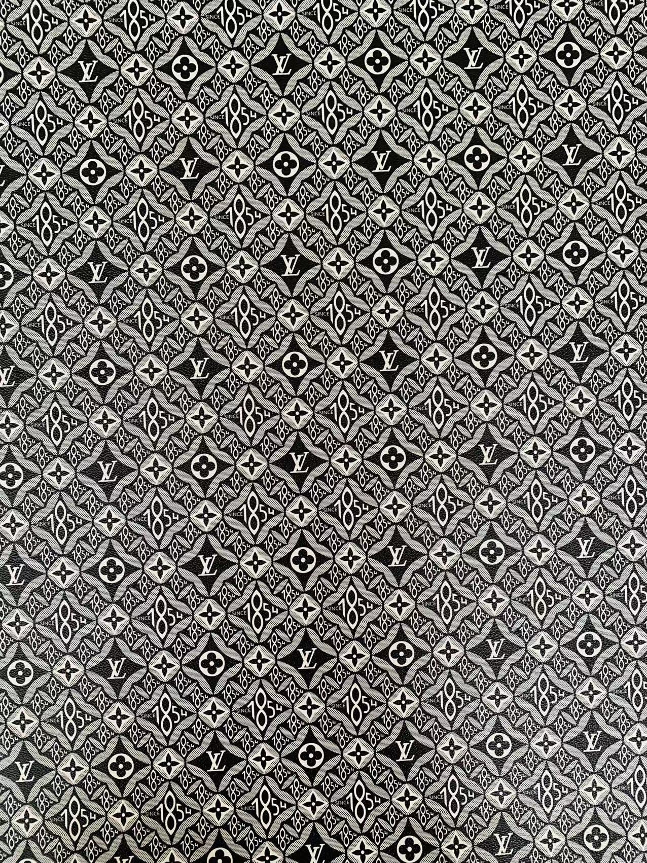 Fashion LV 1854 Leather,Handmade Bag Fabric, Hand-made Shoes Leather Fabric By Yard(Black)