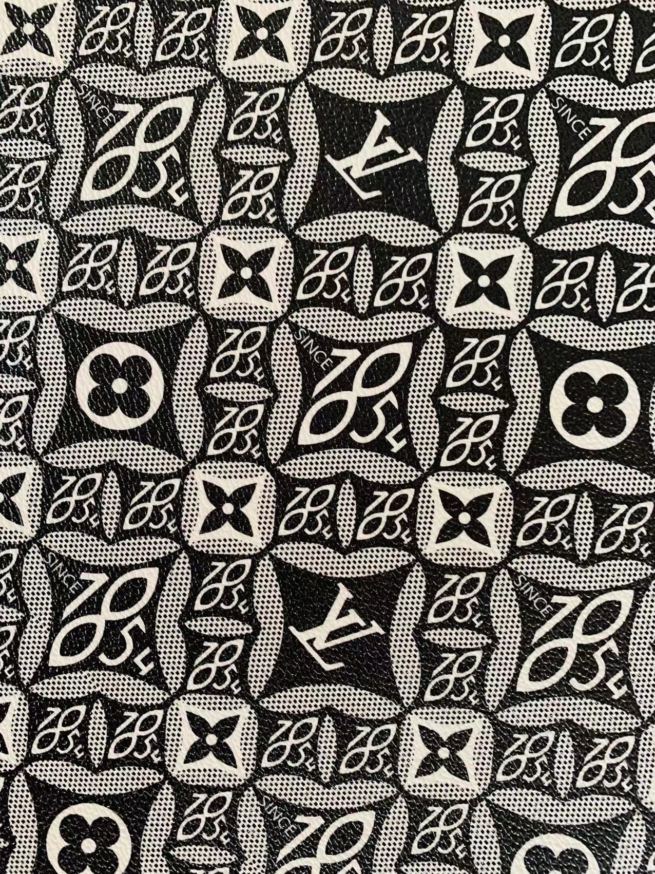 Fashion LV 1854 Leather,Handmade Bag Fabric, Hand-made Shoes Leather Fabric By Yard(Black)