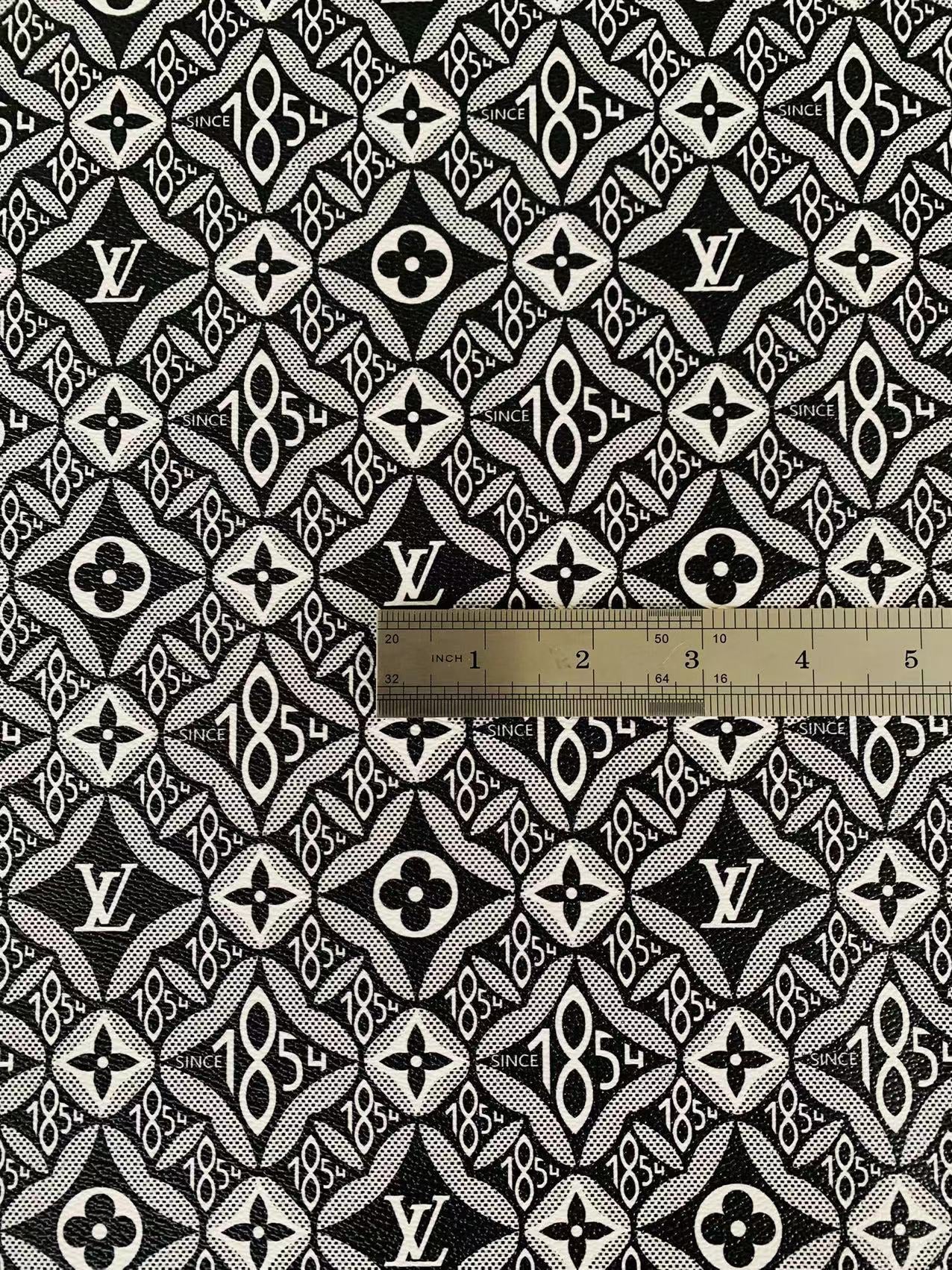 Fashion LV 1854 Leather,Handmade Bag Fabric, Hand-made Shoes Leather Fabric By Yard(Black)