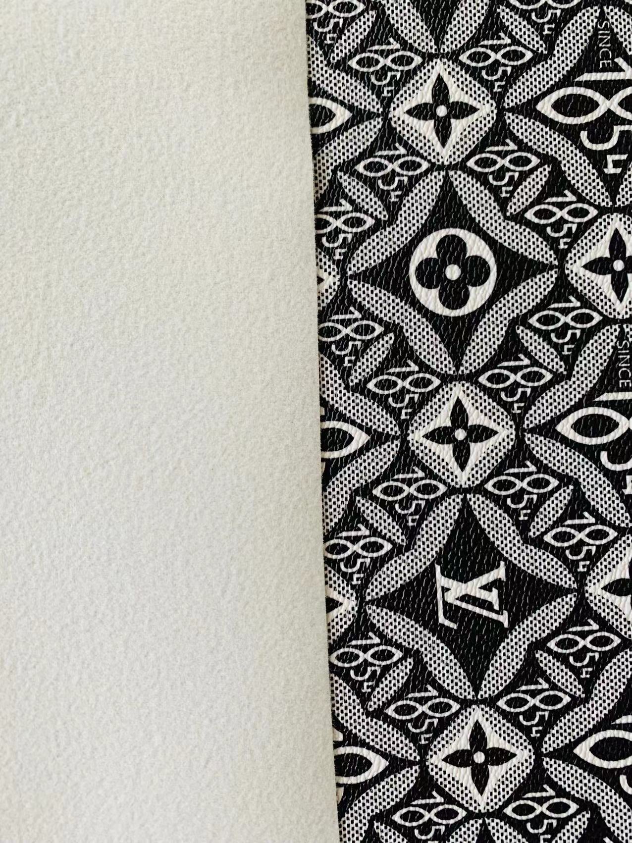 Fashion LV 1854 Leather,Handmade Bag Fabric, Hand-made Shoes Leather Fabric By Yard(Black)