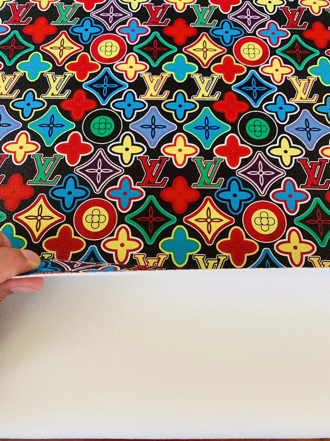 Fashion Colorful LV Leather Case Fabric, Handmade Bag Leather ,Hand-made Shoes Leather Fabric By Yard