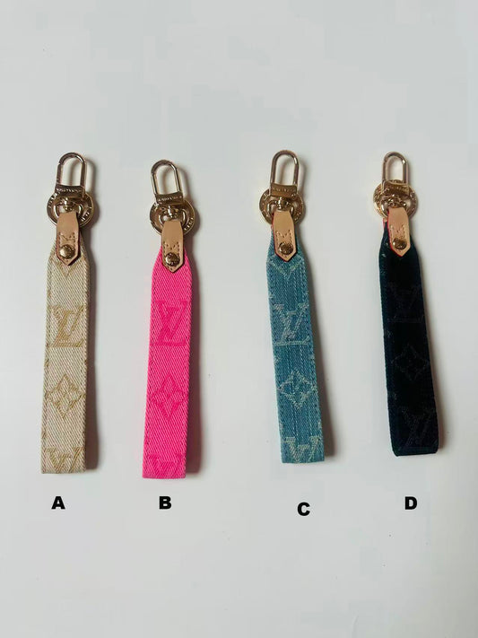 Craft Denim Keychain LV Monogram ,Luxury Bag Accessory Goods